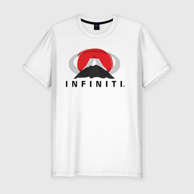Мужская футболка хлопок Slim с принтом Infiniti в Петрозаводске, 92% хлопок, 8% лайкра | приталенный силуэт, круглый вырез ворота, длина до линии бедра, короткий рукав | infiniti | авто | горафудзияма | инфинити | лого
