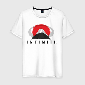 Мужская футболка хлопок с принтом Infiniti в Кировске, 100% хлопок | прямой крой, круглый вырез горловины, длина до линии бедер, слегка спущенное плечо. | infiniti | авто | горафудзияма | инфинити | лого