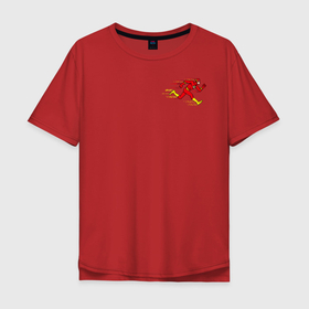 Мужская футболка хлопок Oversize с принтом 8 Bit The Flash , 100% хлопок | свободный крой, круглый ворот, “спинка” длиннее передней части | barry allen | the flash | vdzabma | барри аллен | флэш