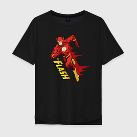 Мужская футболка хлопок Oversize с принтом The Flash в Петрозаводске, 100% хлопок | свободный крой, круглый ворот, “спинка” длиннее передней части | barry allen | the flash | vdzabma | барри аллен | флэш