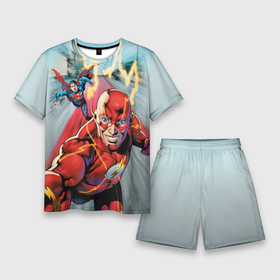 Мужской костюм с шортами 3D с принтом The Fastest Man Alive ,  |  | barry allen | justice league | superman | the flash | vdzabma | барри аллен | лига справедливости | супермен | флэш