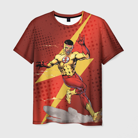 Мужская футболка 3D с принтом Kid Flash в Белгороде, 100% полиэфир | прямой крой, круглый вырез горловины, длина до линии бедер | kid flash | the flash | vdzabma | wally west | кид флэш | уолли уэст | флэш