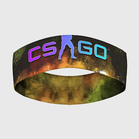 Повязка на голову 3D с принтом CS GO Gold dust в Санкт-Петербурге,  |  | counter strike | cs go | контра | кс го