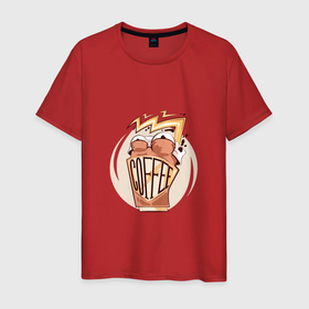 Мужская футболка хлопок с принтом Кофе в Кировске, 100% хлопок | прямой крой, круглый вырез горловины, длина до линии бедер, слегка спущенное плечо. | coffee | взбодриться | кофе | энергичный | эспрессо