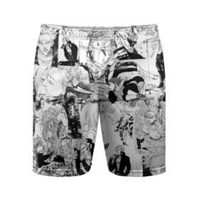 Мужские шорты спортивные с принтом Бан в Новосибирске,  |  | Тематика изображения на принте: ban | nanatsu no taizai | аниме | бан | гаутер | грехи | диана | кинг | манга | мелиодас | мерлин | эсканор