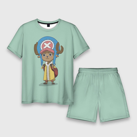 Мужской костюм с шортами 3D с принтом One piece зеленый ,  |  | anime | one piece | аниме | анимэ | большой куш | ван пис | король пиратов | луффи | пират | пираты | пираты соломенной шляпы | рыжий шанкс | эйтиро одо