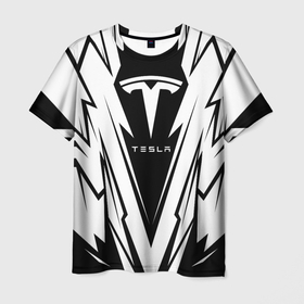 Мужская футболка 3D с принтом Tesla в Новосибирске, 100% полиэфир | прямой крой, круглый вырез горловины, длина до линии бедер | auto | car | elon | musk | nasa | race | spacex | tesla | авто | автоспорт | гонки | илон | маск | машина | тесла | тэсла