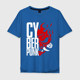 Мужская футболка хлопок Oversize с принтом Cyberpunk 2077 Белый панк , 100% хлопок | свободный крой, круглый ворот, “спинка” длиннее передней части | cd project red | cyberpunk 2077 | keanu reeves | samurai | the witcher | ведьмак | киану ривз | киберпанк 2077 | самураи