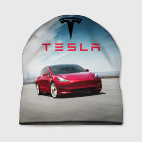 Шапка 3D с принтом Tesla Model 3 в Петрозаводске, 100% полиэстер | универсальный размер, печать по всей поверхности изделия | 3 | america | auto | car | electric | elon | model | motors | musk | tesla | usa | vehicle | авто | америка | илон | маск | модель | сша | тесла | электромобиль