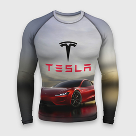 Мужской рашгард 3D с принтом Tesla Roadster в Тюмени,  |  | america | auto | car | electric | elon | motors | musk | roadster | tesla | usa | vehicle | авто | америка | илон | маск | модель | сша | тесла | электромобиль