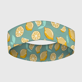 Повязка на голову 3D с принтом Lemon ,  |  | лето | лимоны | листья | паттерн | фрукты