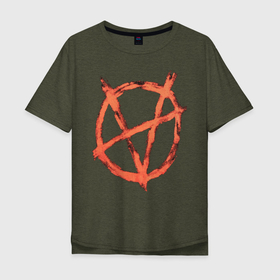 Мужская футболка хлопок Oversize с принтом VETEMENTS 20 в Санкт-Петербурге, 100% хлопок | свободный крой, круглый ворот, “спинка” длиннее передней части | anarchy | знак | крой оверсайз | нашивка | перевернутым символом