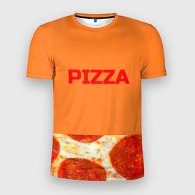 Мужская футболка 3D спортивная с принтом Pizza в Тюмени, 100% полиэстер с улучшенными характеристиками | приталенный силуэт, круглая горловина, широкие плечи, сужается к линии бедра | еда. | пепперони | пицца