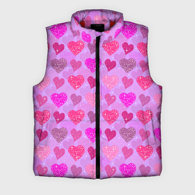 Мужской жилет утепленный 3D с принтом Розовые сердечки в Тюмени,  |  | 14 февраля | 8 марта | love | девочки | день святого валентина | женская | любовь | подружке | сердечки