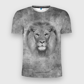Мужская футболка 3D спортивная с принтом Лев в Санкт-Петербурге, 100% полиэстер с улучшенными характеристиками | приталенный силуэт, круглая горловина, широкие плечи, сужается к линии бедра | big cat | lion | зверь | кошка | лев | львенок | львица | хищник | царь зверей