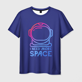 Мужская футболка 3D с принтом Космонавт , 100% полиэфир | прямой крой, круглый вырез горловины, длина до линии бедер | астронавт | вселенная | космонавт | космос | подарок | тренд