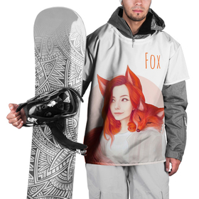 Накидка на куртку 3D с принтом Девушка-лиса в Тюмени, 100% полиэстер |  | Тематика изображения на принте: fox | foxy | животное | звери | лиса | лисенок | лисичка | милая | рыжая | фокс