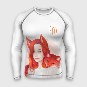 Мужской рашгард 3D с принтом Девушка лиса в Курске,  |  | fox | foxy | животное | звери | лиса | лисенок | лисичка | милая | рыжая | фокс