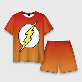 Мужской костюм с шортами 3D с принтом 8 Bit The Flash ,  |  | barry allen | the flash | vdzabma | барри аллен | флэш