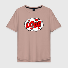Мужская футболка хлопок Oversize с принтом Love , 100% хлопок | свободный крой, круглый ворот, “спинка” длиннее передней части | Тематика изображения на принте: 14 февраля | i love you | love is | валентин | день святого | любовь | надпись | наука | сердце | таблица | текст | химия | я тебя люблю