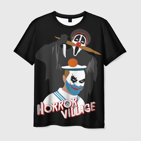 Мужская футболка 3D с принтом Деревня дураков Horror Village , 100% полиэфир | прямой крой, круглый вырез горловины, длина до линии бедер | horror village | каламбур