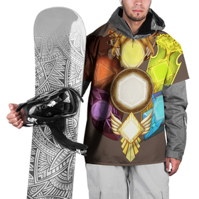 Накидка на куртку 3D с принтом Боевые щиты воинов ДнД в Санкт-Петербурге, 100% полиэстер |  | dices | dnd | dungeons dragons | боевой | воин | днд | игра | кубик | подарок | щит