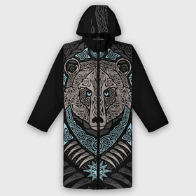Дождевик унисекс 3D с принтом Медведь в городе Новоалтайск,  |  | bear | braid | celtic | ornament | pattern | sacred signs | scandinavian | slavic | кельтский | медведь | орнамент | плетенка | сакральные знаки | скандинавский | славянский | узор