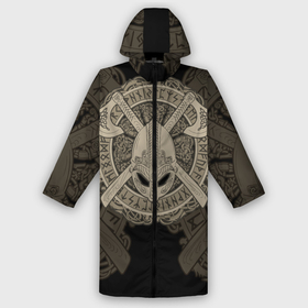 Дождевик унисекс 3D с принтом Воин в городе Новоалтайск,  |  | axes | braid | celtic | coat of arms | helmet | ornament | pattern | scandinavian | warrior | воин | герб | кельтский | орнамент | плетенка | скандинавский | топоры | узор | шлем