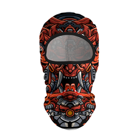 Балаклава 3D с принтом Cyber Samurai в Санкт-Петербурге, 100% полиэстер, ткань с особыми свойствами — Activecool | плотность 150–180 г/м2; хорошо тянется, но при этом сохраняет форму. Закрывает шею, вокруг отверстия для глаз кайма. Единый размер | cyberpunk | evil | head | mask | mechanical | rage | robot | skull | арт | гнев | голова | демон | дьявол | злой | киберпанк | маска | механический | монстр | робот | рога | самурай | череп
