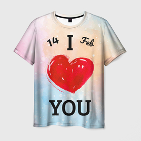 Мужская футболка 3D с принтом love you I в Курске, 100% полиэфир | прямой крой, круглый вырез горловины, длина до линии бедер | 14 февраля | love | the 14th of february | valentine | день влюбленных | любовь | пара | святой валентин