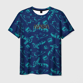 Мужская футболка 3D с принтом NASA в Новосибирске, 100% полиэфир | прямой крой, круглый вырез горловины, длина до линии бедер | administration | aeronautics | nasa | national | space | детская | тrdnasa
