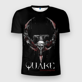 Мужская футболка 3D спортивная с принтом Quake Champions в Новосибирске, 100% полиэстер с улучшенными характеристиками | приталенный силуэт, круглая горловина, широкие плечи, сужается к линии бедра | arturcherkasov1995 | games | quake | vsemayki