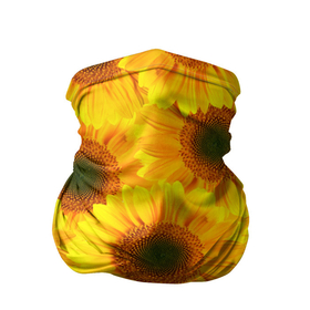 Бандана-труба 3D с принтом Принт подсолнухи желтый в Петрозаводске, 100% полиэстер, ткань с особыми свойствами — Activecool | плотность 150‒180 г/м2; хорошо тянется, но сохраняет форму | желтый | лето | подсолнухи | солнце | цветение | цветы