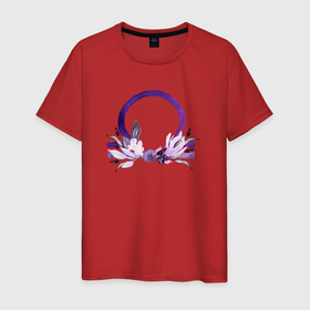 Мужская футболка хлопок с принтом Весы в Тюмени, 100% хлопок | прямой крой, круглый вырез горловины, длина до линии бедер, слегка спущенное плечо. | астрология | знаки зодиака | зодиак | созвездие | фиолетовый | цикл