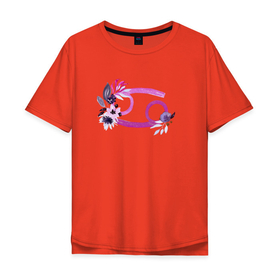 Мужская футболка хлопок Oversize с принтом Рак в Курске, 100% хлопок | свободный крой, круглый ворот, “спинка” длиннее передней части | астрология | знаки зодиака | зодиак | созвездие | фиолетовый | цикл