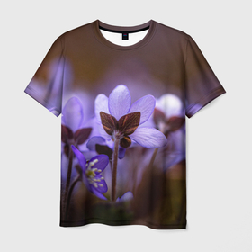 Мужская футболка 3D с принтом хрупкий цветок фиалка , 100% полиэфир | прямой крой, круглый вырез горловины, длина до линии бедер | flowers | весна | лиловый | макро | нежный | природа | рост | свежесть | сиреневый | фиолетовый | хрупкий | цветик | цветок | цветочек | цветы