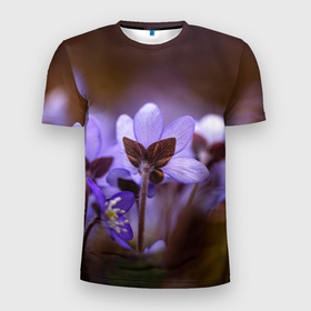 Мужская футболка 3D спортивная с принтом хрупкий цветок фиалка в Тюмени, 100% полиэстер с улучшенными характеристиками | приталенный силуэт, круглая горловина, широкие плечи, сужается к линии бедра | flowers | весна | лиловый | макро | нежный | природа | рост | свежесть | сиреневый | фиолетовый | хрупкий | цветик | цветок | цветочек | цветы