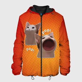 Мужская куртка 3D с принтом Cat Pop (Мем) , ткань верха — 100% полиэстер, подклад — флис | прямой крой, подол и капюшон оформлены резинкой с фиксаторами, два кармана без застежек по бокам, один большой потайной карман на груди. Карман на груди застегивается на липучку | art | cat | mem | meme | memes | music | pop | retro | style | арт | буп | кот | котенок | котик | котэ | мем | мемы | музыка | ретро