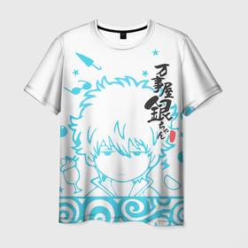 Мужская футболка 3D с принтом Gintama , 100% полиэфир | прямой крой, круглый вырез горловины, длина до линии бедер | Тематика изображения на принте: аниме | герой | гинтоки | манга | мастер | самурай