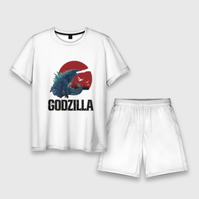 Мужской костюм с шортами 3D с принтом Годзилла ,  |  | godzilla | годзилла | голливуд | динозавр | дракон | кино | монстр | ящер