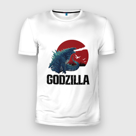 Мужская футболка 3D Slim с принтом Годзилла в Кировске, 100% полиэстер с улучшенными характеристиками | приталенный силуэт, круглая горловина, широкие плечи, сужается к линии бедра | godzilla | годзилла | голливуд | динозавр | дракон | кино | монстр | ящер