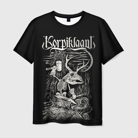 Мужская футболка 3D с принтом Korpiklaani в Санкт-Петербурге, 100% полиэфир | прямой крой, круглый вырез горловины, длина до линии бедер | korpiklaani | metal | shaman | группы | корпиклаани | метал | рок | фолк