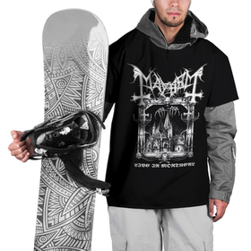 Накидка на куртку 3D с принтом Mayhem в Новосибирске, 100% полиэстер |  | mayhem | rock | мейхем | метал | мэйхем | рок