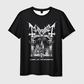 Мужская футболка 3D с принтом Mayhem в Новосибирске, 100% полиэфир | прямой крой, круглый вырез горловины, длина до линии бедер | mayhem | rock | мейхем | метал | мэйхем | рок