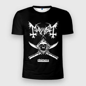 Мужская футболка 3D спортивная с принтом Mayhem в Новосибирске, 100% полиэстер с улучшенными характеристиками | приталенный силуэт, круглая горловина, широкие плечи, сужается к линии бедра | mayhem | rock | мейхем | метал | мэйхем | рок