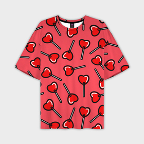 Мужская футболка oversize 3D с принтом Сердечки леденцы в Санкт-Петербурге,  |  | 14 февраля | 8 марта | love | девочки | день святого валентина | женская | леденцы | любовь | подружке | сердечки | сосачки | чупа чупс