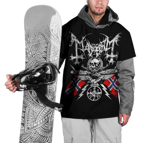 Накидка на куртку 3D с принтом MAYHEM в Новосибирске, 100% полиэстер |  | black metal | mayhem | блэк метал | группа | мейхем | метал | рок