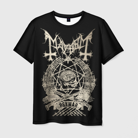 Мужская футболка 3D с принтом MAYHEM в Новосибирске, 100% полиэфир | прямой крой, круглый вырез горловины, длина до линии бедер | black metal | mayhem | блэк метал | группа | мейхем | метал | рок