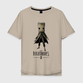 Мужская футболка хлопок Oversize с принтом Little Nightmares 2 в Тюмени, 100% хлопок | свободный крой, круглый ворот, “спинка” длиннее передней части | little | little nightmares | little nightmares 2 | nightmares