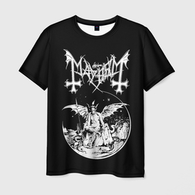 Мужская футболка 3D с принтом Mayhem в Тюмени, 100% полиэфир | прямой крой, круглый вырез горловины, длина до линии бедер | black | mayhem | metal | music | rock | блэк | гитара | группа | метал | музыка | рок | электрогитара